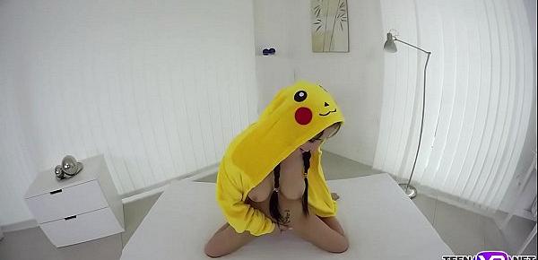  VR hot pokemon babe fuck her pussy with a toy